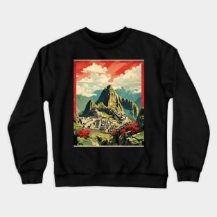 Machu Picchu Peru Tourism Vintage Poster 2 Crewneck Sweatshirt